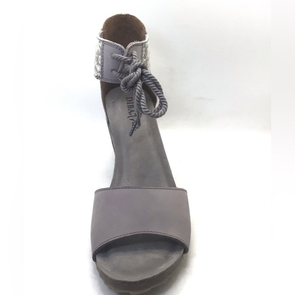 Diba True Womens Nite Lite Leather Snake Print Taupe Ankle Strap Wedge Sandal - Picture 3 of 10